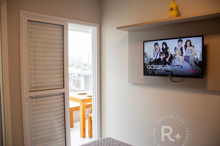 #202.Apê Novo, Telado e Pet-Friendly! 2 Suítes, Sacada Gourm