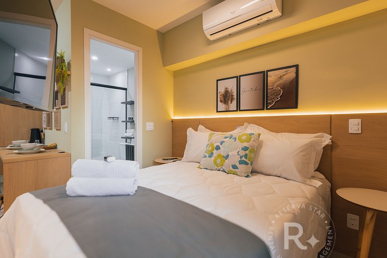 RStar Faria Lima | Loft Novo c/ Ar e ao Lado Metrô Fradique