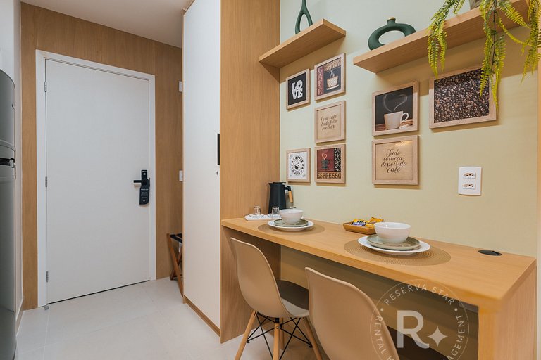 RStar Faria Lima | Loft Novo c/ Ar e ao Lado Metrô Fradique