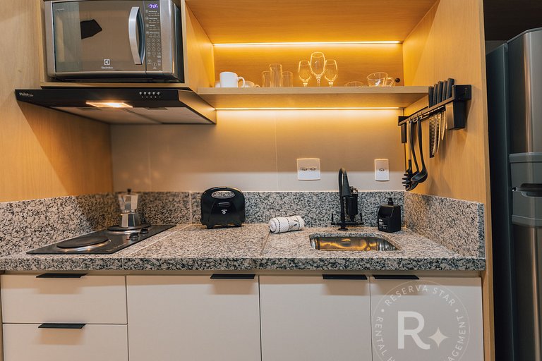 RStar Faria Lima | Loft Novo c/ Ar e ao Lado Metrô Fradique