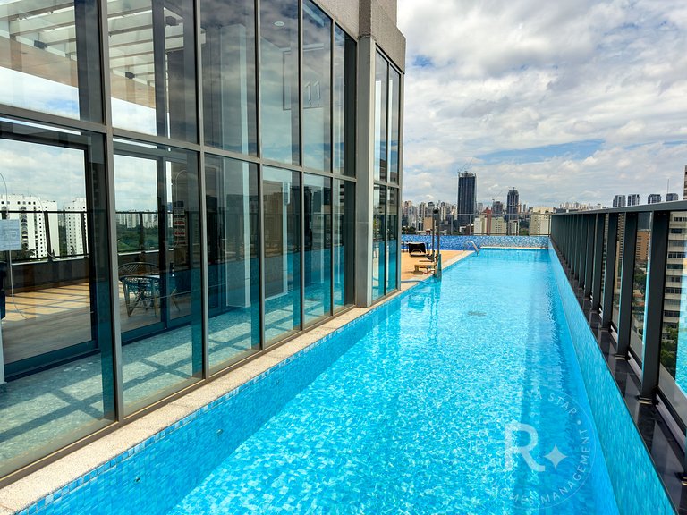 Apê Novo 2 Quartos | A/C | Lado do Consulado | 2 min Metrô